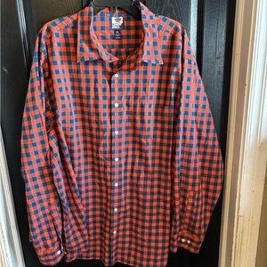 Lands End men’s button down 3xl orange and blue